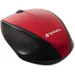 Verbatim Wireless Notebook Multi-Trac Blue LED Mouse - Red - Blue Optical - Wireless - Radio Frequency - Red - USB 2.0 - Scroll Wheel - 2 Button(s)