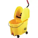 Rubbermaid Commercial WaveBrake Combo Mop Bucket - 8.75 gal - 36.5" x 15.7" - Tubular Steel, Plastic - Yellow - 1 Each
