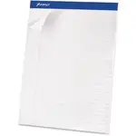 Ampad Basic Perforated Writing Pads - 50 Sheets - Stapled - 0.34" Ruled - 15 lb Basis Weight - 8 1/2" x 11 3/4" - White Paper - White Cover - Sturdy Back, Header Strip, Micro Perforated, Chipboard Backing - 1 Dozen