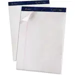 TOPS Gold Fibre Ruled Perforated Writing Pads - Letter - 50 Sheets - Watermark - Stapled/Glued - Front Ruling Surface - 0.34" Ruled - Ruled Margin - 20 lb Basis Weight - Letter - 8 1/2" x 11 3/4" - White Paper - Dark Blue Binding - Micro Perforated, Bleed