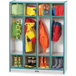 Jonti-Craft Rainbow Accents 4 Section Coat Locker - 4 Compartment(s) - 50.5" Height x 39" Width x 15" Depth - Laminated, Durable - Teal - 1 Each