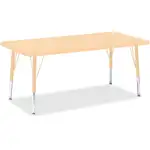 Jonti-Craft Berries Adult Height Maple Top/Edge Rectangle Table - For - Table TopLaminated Rectangle, Maple Top - Four Leg Base - 4 Legs - Adjustable Height - 24" to 31" Adjustment - 48" Table Top Length x 24" Table Top Width x 1.13" Table Top Thickness -