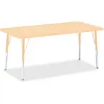 Jonti-Craft Berries Adult Height Maple Top/Edge Rectangle Table - For - Table TopLaminated Rectangle, Maple Top - Four Leg Base - 4 Legs - Adjustable Height - 24" to 31" Adjustment - 60" Table Top Length x 30" Table Top Width x 1.13" Table Top Thickness -