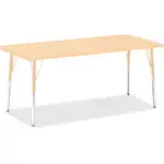 Jonti-Craft Berries Adult Height Maple Top/Edge Rectangle Table - For - Table TopLaminated Rectangle, Maple Top - Four Leg Base - 4 Legs - Adjustable Height - 24" to 31" Adjustment - 72" Table Top Length x 30" Table Top Width x 1.13" Table Top Thickness -