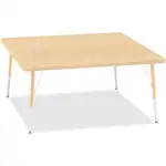 Jonti-Craft Berries Adult Height Maple Top/Edge Square Table - For - Table TopLaminated Square, Maple Top - Four Leg Base - 4 Legs - Adjustable Height - 24" to 31" Adjustment - 48" Table Top Length x 48" Table Top Width x 1.13" Table Top Thickness - 31" H