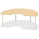 Jonti-Craft Berries Adult Height Maple Top/Edge Kidney Table - For - Table TopLaminated Kidney-shaped, Maple Top - Four Leg Base - 4 Legs - Adjustable Height - 24" to 31" Adjustment - 72" Table Top Length x 48" Table Top Width x 1.13" Table Top Thickness 