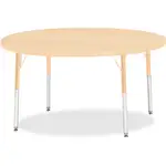 Jonti-Craft Berries Adult Height Maple Top/Edge Round Table - For - Table TopLaminated Round, Maple Top - Four Leg Base - 4 Legs - Adjustable Height - 24" to 31" Adjustment x 1.13" Table Top Thickness x 48" Table Top Diameter - 31" Height - Assembly Requi