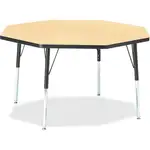 Jonti-Craft Berries Adult Height Color Edge Octagon Table - For - Table TopLaminated Octagonal, Maple Top - Four Leg Base - 4 Legs - Adjustable Height - 24" to 31" Adjustment x 1.13" Table Top Thickness x 48" Table Top Diameter - 31" Height - Assembly Req