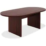 Lorell Chateau Series 6' Oval Conference Table - 70.9" x 35.4"30" Table, 1.5" Top - Reeded Edge - Material: P2 Particleboard - Finish: Mahogany Laminate - Durable, Modesty Panel - For Meeting