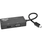 Tripp Lite by Eaton Keyspan Mini DisplayPort to VGA/DVI/HDMI All-in-One Video Converter Adapter 4K 30Hz HDMI DP1.2 Black 6-in. (15.24 cm) - 6" DVI/HDMI/Mini DisplayPort/VGA A/V Cable for Audio/Video Device, Monitor, Tablet, Projector, TV - First End: 1 x 