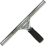 Unger 12" Pro Stainless Steel Complete Squeegee - 12" Blade - Non-slip Grip, Ergonomic - Black, Silver - 10 / Carton