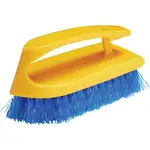 Rubbermaid Commercial Iron Handle Scrub Brush - Polypropylene Bristle - 6" Brush Face - Plastic Handle - 12 / Carton - Navy, Yellow