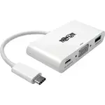 Tripp Lite by Eaton USB-C to VGA Adapter with USB 3.x (5Gbps) Hub Ports and 60W PD Charging White - 1 Pack - USB 3.1 Type C - 1 x VGA