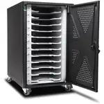 Kensington AC12 Security Charging Cabinet - Universal Device - 4 Casters - x 16.5" Width x 23.2" Depth x 28.1" Height - Black - For 12 Devices - 1 Each