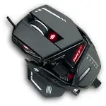 Mad Catz The Authentic R.A.T. 8+ Optical Gaming Mouse - Pixart 3389 - Cable - Black - 1 Pack - USB 2.0 - 16000 dpi - 11 Button(s)