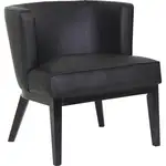 Boss Ava Accent Chair-Black - Black Vinyl, Plush Seat - Black Vinyl Back - Black Frame - Four-legged Base - 1 Each
