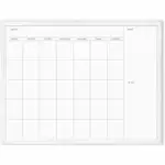U Brands Magnetic Dry Erase Calendar - 30" (2.5 ft) Width x 40" (3.3 ft) Height - White Painted Steel Surface - White Wood Frame - Rectangle - Horizontal - 1 Each