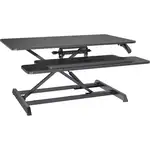 Lorell Large Monitor Desk Riser - 37.40 lb Load Capacity - 19.6" Height x 35.4" Width x 19.3" Depth - Desk - Polyvinyl Chloride (PVC), Medium Density Fiberboard (MDF) - Black