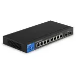 Linksys 8-Port Managed Gigabit PoE+ Switch with 2 1G SFP Uplinks - 8 Ports - Manageable - TAA Compliant - 3 Layer Supported - Modular - 2 SFP Slots - 110 W PoE Budget - Optical Fiber, Twisted Pair - PoE Ports - 5 Year Limited Warranty