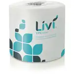 Livi VPG Select Bath Tissue - 2 Ply - 3.75" x 4.06" - 500 Sheets/Roll - 1.77" Core - White - Fiber - Embossed, Soft, Absorbent, Eco-friendly - For Bathroom, Office Building, Restroom, Industry - 80 / Carton