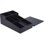 Dacasso Leatherette Coffee Condiment Organizer - Removable Lid - Navy Blue - Velveteen, Leatherette - 1 Each