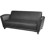 Safco Santa Cruz Lounge Sofa - 61" Width - Leather Black Seat - Leather Black Back - 1 Each