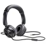 Compucessory Tangle-free Headset with Mic - Stereo - Wired - Binaural - Black