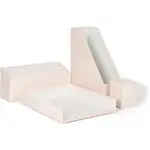 U Brands 4 Piece Desk Organization Kit - 4.1" Height x 9.8" Width12" Length%Desktop - Sturdy, Lightweight - Blush - Chipboard, Paper - 1 Each