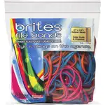 Brites File Bands - Size: #117B - 7" Length x 0.1" Width - Reusable, Elastic, Stretchable, Latex-free, Freezer Safe, Microwave Safe, Durable - 50 / Pack - Pink, Blue, Orange