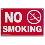 Advantus No Smoking Wall Sign - 1 Each - No Smoking Print/Message - 8" Width x 12" Height - Weather Resistant - Plastic - Red, White
