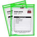 C-Line Neon Shop Ticket Holders, Stitched - Green, Both Sides Clear, 9 x 12, 15EA/BX, 43913
