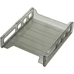 Officemate Front Load Letter Tray - 12.5" Height x 10.5" Width x 2.9" DepthDesktop - Stackable, Durable - Smoke - 1 Each