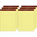 TOPS Docket Gold Legal Pads - Letter - 50 Sheets - Double Stitched - 0.34" Ruled - 20 lb Basis Weight - Letter - 8 1/2" x 11" - Canary Paper - Burgundy Binding - Perforated, Hard Cover, Heavyweight, Bond Paper, Resist Bleed-through, Easy Tear, Sturdy Back