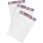 TOPS American Pride Binding Legal Writing Tablet - Jr.Legal - 50 Sheets - Strip - 16 lb Basis Weight - Jr.Legal - 5" x 8" - White Paper - Perforated, Bleed Resistant - 3 / Pack