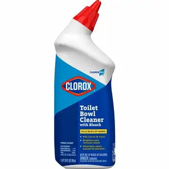 CloroxPro™ Toilet Bowl Cleaner with Bleach - For Multipurpose - Gel - 24 fl oz (0.8 quart) - Fresh Scent - 1 Each - Disinfectant, Deodorize - Clear