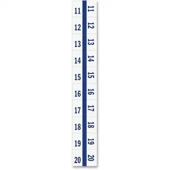 Tabbies Legal Index Divider Tabs - 10 Printed Tab(s) - Digit - 11-20 - 8.5" Divider Width x 11" Divider Length - Letter - 7 Hole Punched - White Paper Divider - Punched, Laminated Tab - 100 / Pack