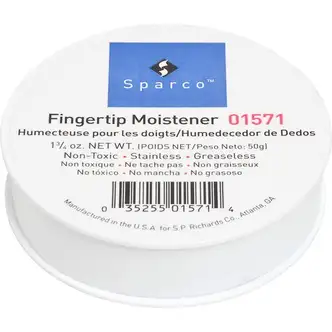 Sparco 1 3/4 Ounce Fingertip Moistener - White - Non-slip, Greaseless, Stainingless, Odorless - 1 Each