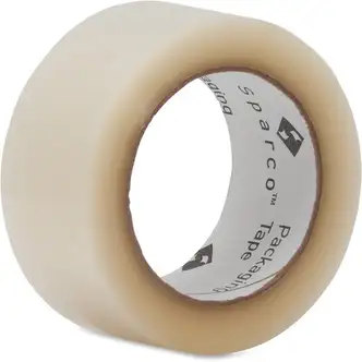 Sparco Transparent Hot-melt Tape - 110 yd Length x 2" Width - 1.9 mil Thickness - 3" Core - 1.60 mil - Moisture Resistant, Split Resistant, Abrasion Resistant - For Sealing, Shipping, Packing - 1 / Roll - Clear