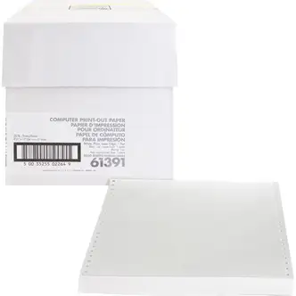 Sparco Perforated Blank Computer Paper - 8 1/2" x 11" - 20 lb Basis Weight - 2550 / Carton - Perforated - White
