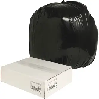 Nature Saver Black Low-density Recycled Can Liners - Large Size - 45 gal Capacity - 40" Width x 46" Length - 1.25 mil (32 Micron) Thickness - Low Density - Black - Plastic - 100/Carton - Cleaning Supplies - Recycled
