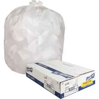 Genuine Joe Heavy-Duty Tall Kitchen Trash Bags - Small Size - 13 gal Capacity - 24" Width x 31" Length - 0.85 mil (22 Micron) Thickness - Low Density - White - 150/Carton - Kitchen - Recycled