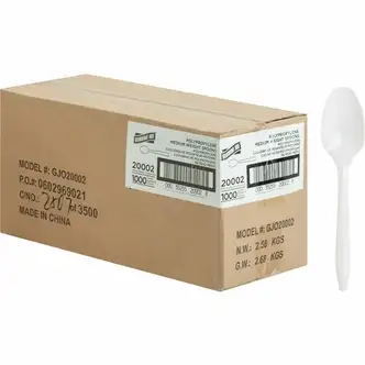 Genuine Joe Medium-weight Spoons - 1000/Carton - White