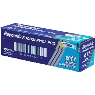 Reynolds Pactiv611 Standard FoodService Aluminum Foil - 1000 ft Width x 12" Length - 1 Wrap(s) - Silver - 1Each