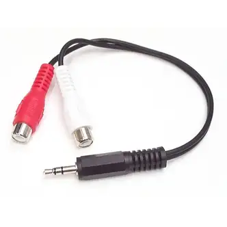 StarTech.com 6in Stereo Audio Cable - 3.5mm Male to 2x RCA Female - Connect your computer or audio device (iPod, MP3 Player, etc.) to a stereo with standard RCA cables - Stereo to Computer - MP3 to Stereo - Mini Jack to RCA - 3.5mm to RCA - Headphone Jack