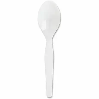 Genuine Joe Heavyweight Disposable Spoons - 100/Box - Disposable - White