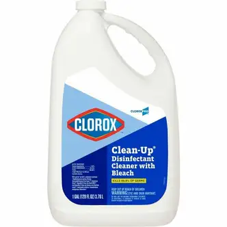 CloroxPro™ Clean-Up Disinfectant Cleaner with Bleach Refill - Liquid - 128 fl oz (4 quart) - Original Scent - 1 Each - Clear, Pale Yellow