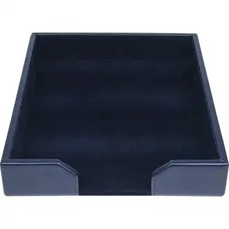 Dacasso Desk Tray with Lid - Leather - Blue