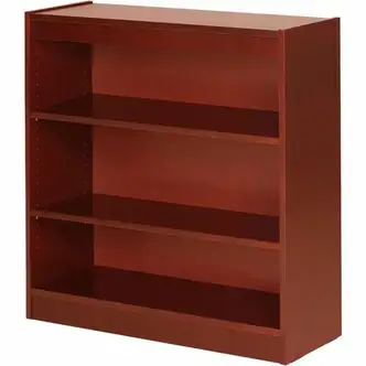 Lorell Panel End Hardwood Veneer Bookcase - 36" x 12" x 0.8" x 36" - 3 Shelve(s) - 2 Adjustable Shelf(ves) - Material: Veneer - Finish: Cherry