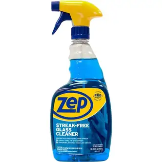 Zep Streak-Free Glass Cleaner - For Glass - 32 fl oz (1 quart) - 1 Each - Quick Drying, Disinfectant, Heavy Duty - Blue