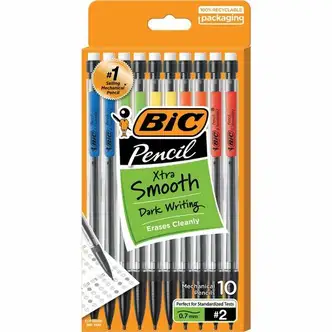 BIC Top Advance Mechanical Pencils - #2 Lead - 0.7 mm Lead Diameter - Assorted Barrel - 10 / Pack